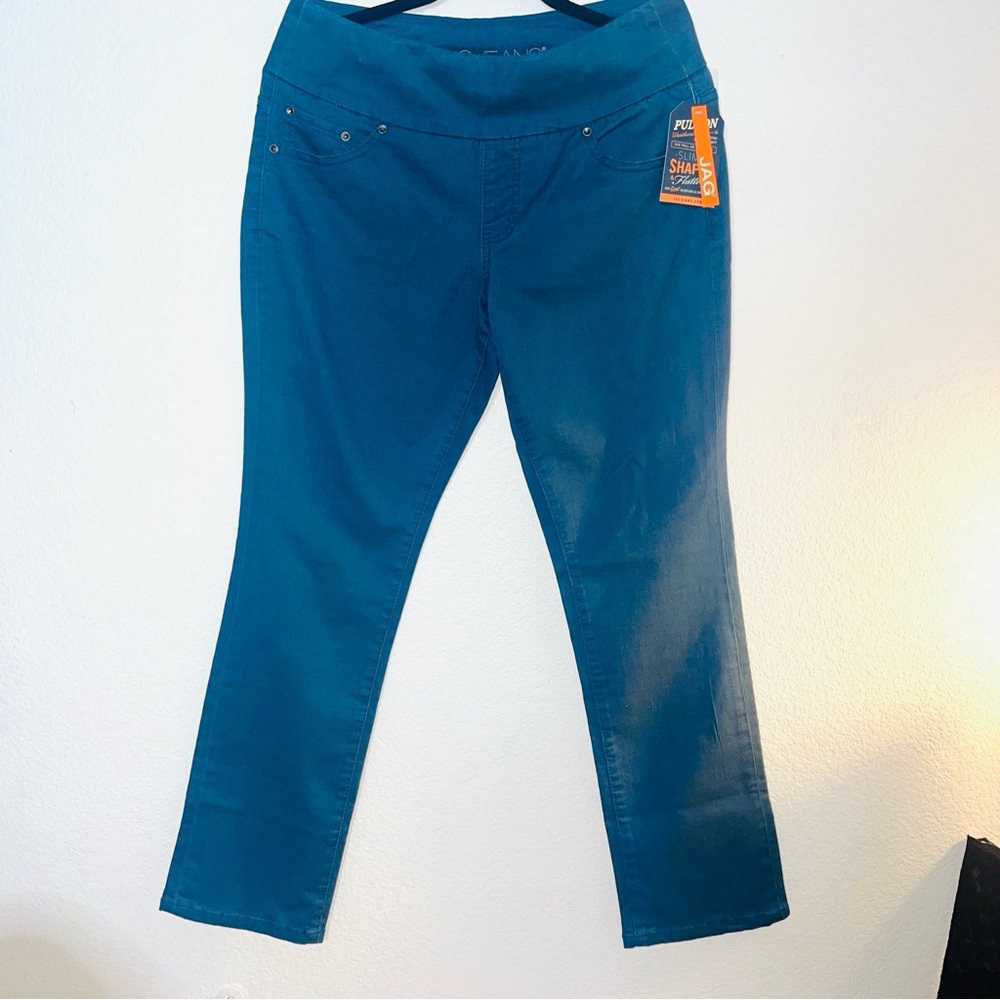 NWT JAG JEANS Pull On Stretch Pants New Dark Teal Cotton Rayon Spandex